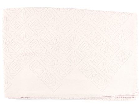 Kenzo Scarf Light Pink Logo Design - Extra Large Modal Silk Wrap SALE For Cheap