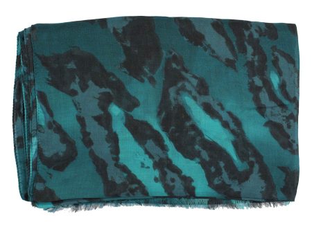 Versace Scarf Turquoise Black Design Modal Cashmere Shawl SALE Online