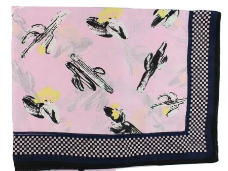 Kenzo Scarf Pink Cactus Design - Extra Large Cotton Wrap CYBER MONDAY SALE Online Sale