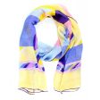 Leonard Scarf Yellow Purple Chiffon Silk Shawl FINAL SALE For Discount