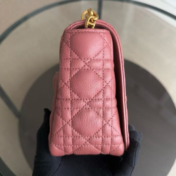 *Unused* Dior Caro - Medium Cannage Calfskin Pink Gold Hardware For Sale