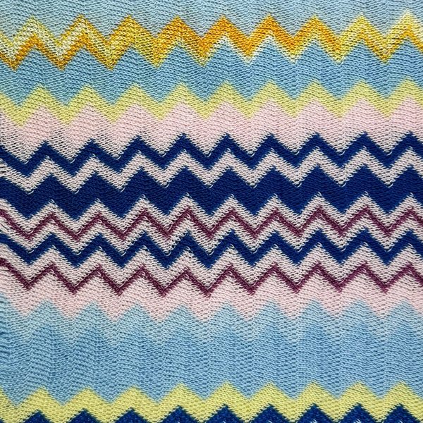 Missoni Scarf Pink Blue Yellow Chevron Design - Women Designer Shawl Fashion