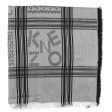 Kenzo Scarf Black Gray Houndstooth Stripes Logo Design - Large Cotton Wrap SALE Online