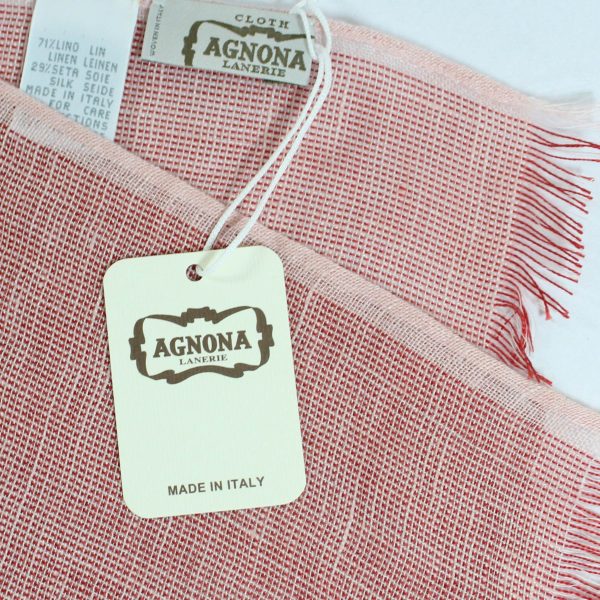 Agnona Scarf Red Light Gray Design - Luxury Linen Shawl SALE Supply