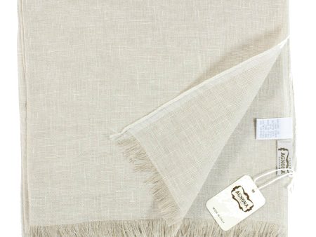 Agnona Scarf Beige - Luxury Linen Silk Designer Shawl FINAL SALE Cheap