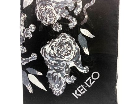 Kenzo Scarf Black Gray Tiger Design - Large Wrap SALE Sale