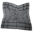 Kenzo Scarf Black Gray Houndstooth Stripes Logo Design - Large Cotton Wrap SALE Online