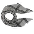 Kenzo Scarf Black Gray Houndstooth Stripes Logo Design - Large Cotton Wrap SALE Online