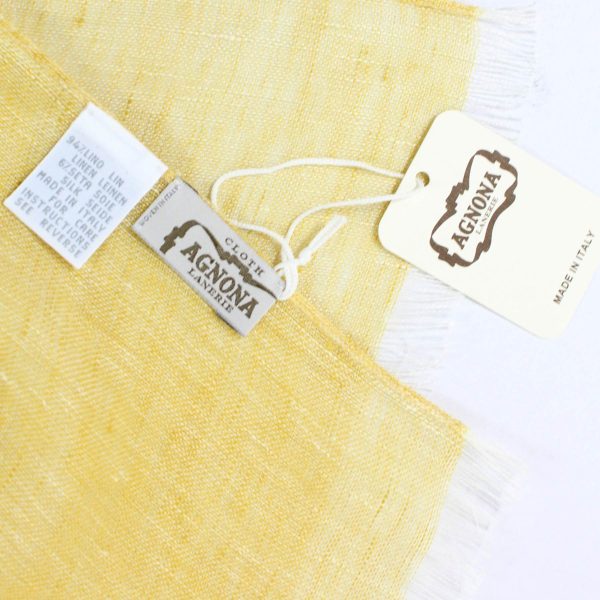 Agnona Scarf Yellow Design - Luxury Linen Shawl - FINAL SALE Online now